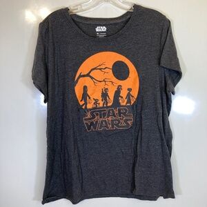 Star Wars Dark Gray Short Sleeve Shirt Sz XL Halloween Womens No Tags Good Shape